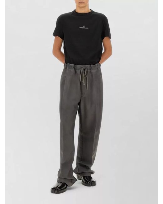 Maison Margiela Black Mohair Wool Oversized Wide-Leg Trousers for men
