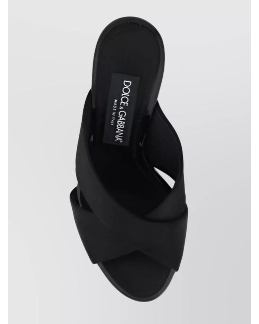 Dolce & Gabbana Black Satin Mules