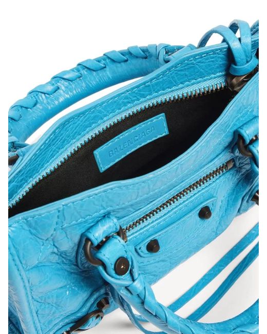 Balenciaga Blue Le City Nano Leather Crossbody Bag