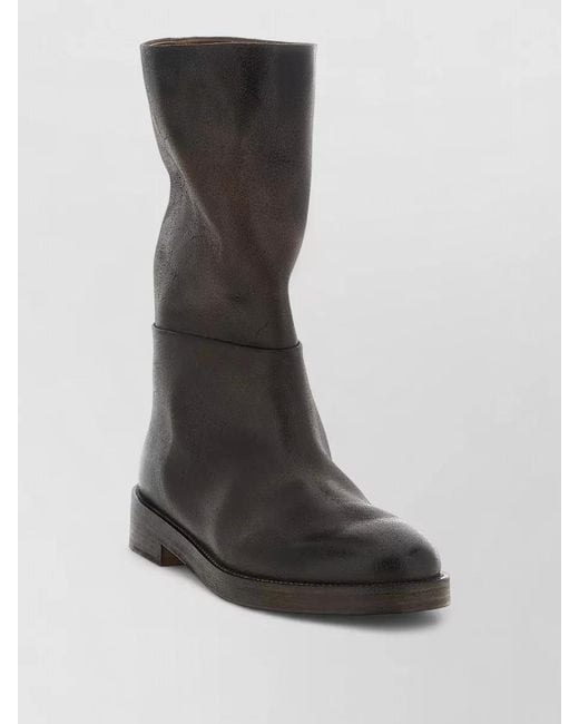 Marsèll Black Soft Leather Knee Length Block Heel Boots