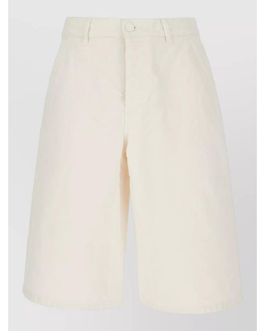 AMI Natural Tailored Bermuda Shorts Belt Loops Pockets for men