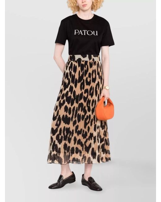 Patou Black Cotton Logo Print Short Sleeve T-Shirt