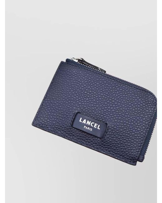 Lancel Blue Compact Wallets Textured Finish Multiple Compartments