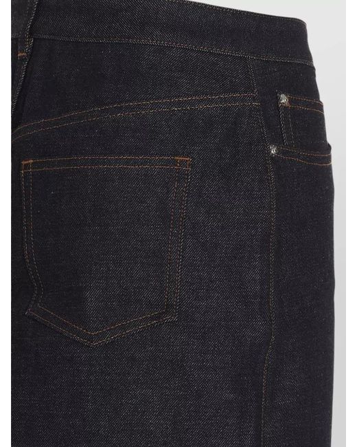 A.P.C. Black Denim Skirt Mid Length Utility Style Belt