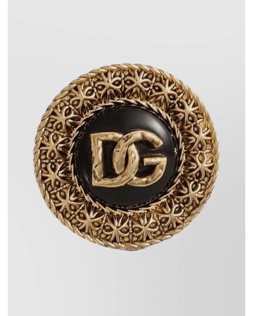 Dolce & Gabbana Metallic Logo Dg Clip Earrings