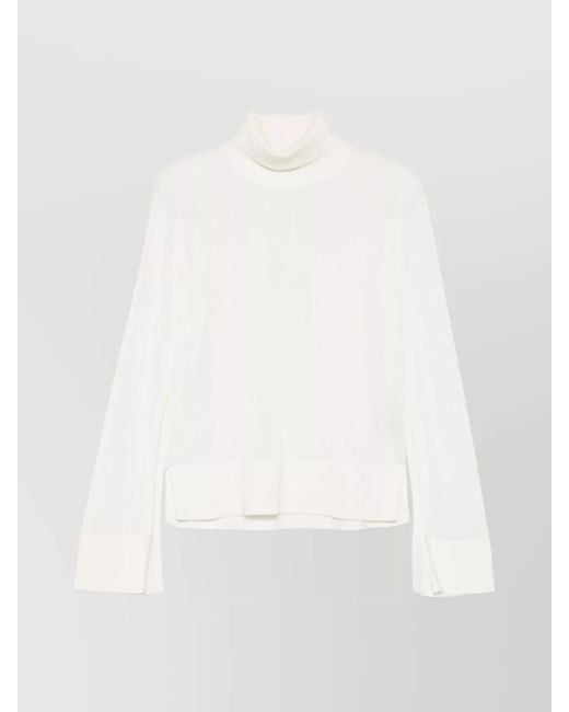 Totême White High Neck Knit Jumper