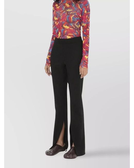 J.W. Anderson Black Virgin Wool Front-Slit Straight-Leg Trousers
