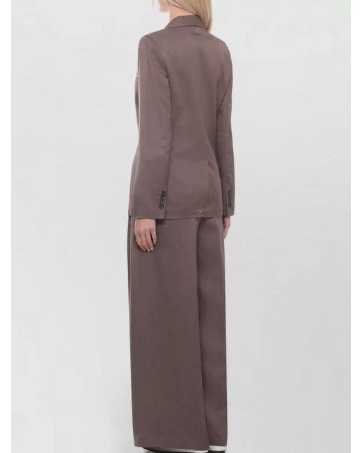 Peserico Brown Linen Viscose Long-Sleeve Blazer