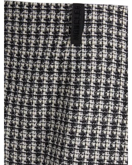 Moncler Black Tweed Fringed A-Line Miniskirt