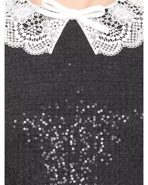 Self-Portrait Black Sequin Bouclé Mini Dress