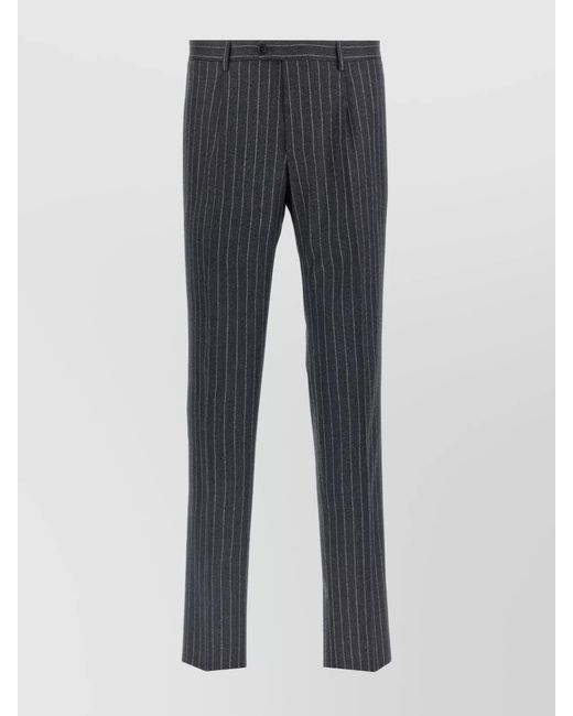 Tagliatore Blue Pinstriped Virgin Wool Single Breasted Suit for men