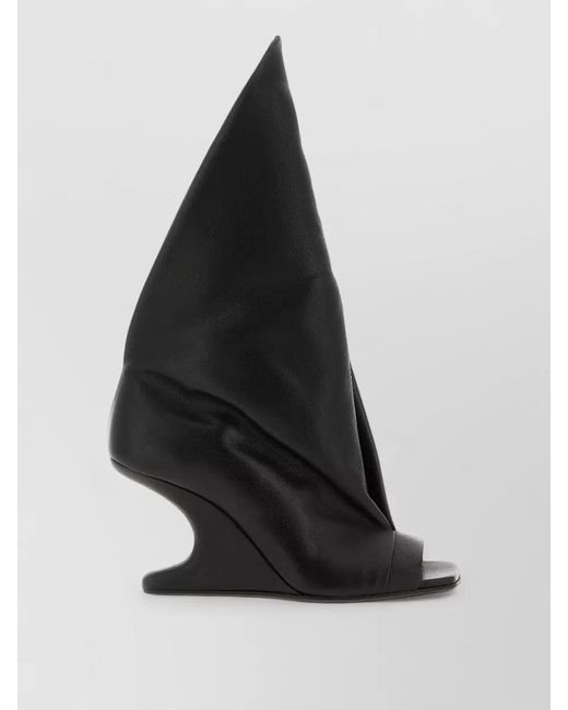 Rick Owens White Cantilever Strutter Boots High Shaft Peep Toe