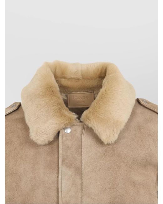 Prada Natural Suede Bomber Jacket