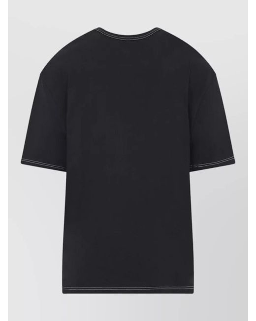 Lemaire Black Cotton Linen Boxy Short Sleeve T-Shirt for men