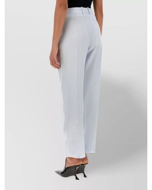 Bottega Veneta White Twill Straight-Leg Trousers