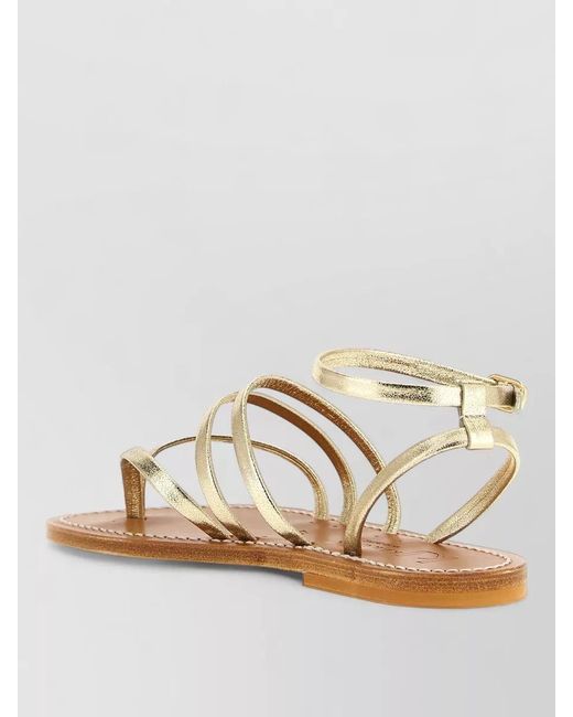 K. Jacques Hemeree Flat Sole Metallic Finish Sandals