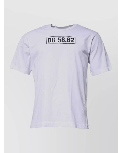 Dolce & Gabbana Blue Dg Logo Cotton Crew Neck T Shirt for men