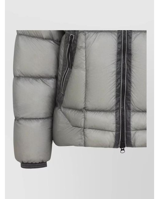 C P Company Gray Medium Hooded Quilted Jacket Dd Shell for men