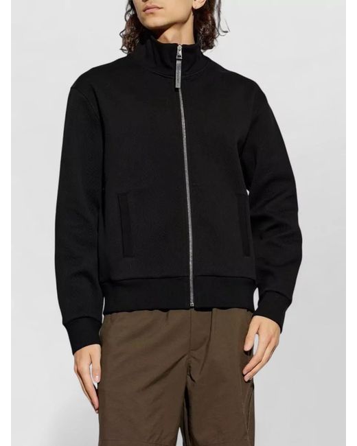 Givenchy Black Chevron Jacquard Jacket High Collar for men