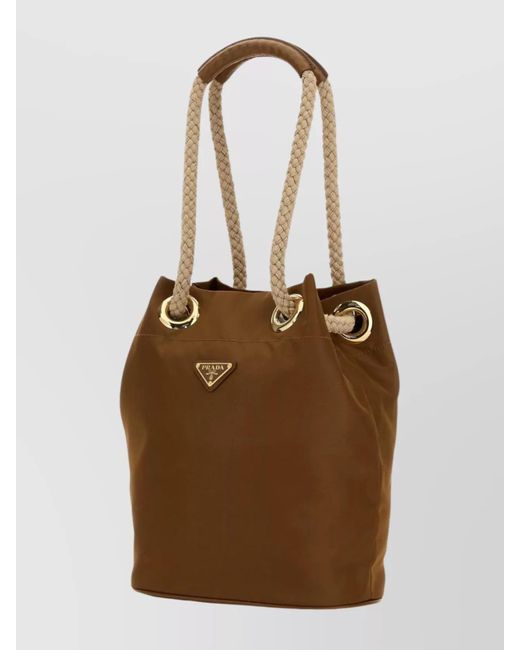 Prada Brown Bucket Recycled Polyamide Shoulder Bag