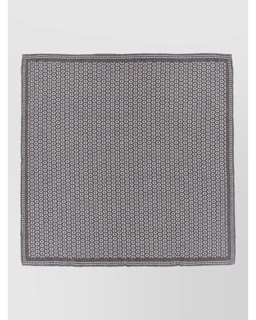 Brunello Cucinelli Gray Double Face Silk Pocket Square Scarf for men
