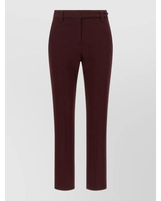 Brunello Cucinelli Red Monile Straight Cut Tailoring Trousers