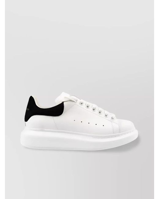 McQueen White Leather Low-Top Sneakers