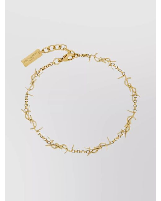 Saint Laurent Yellow Brass Cassandre Chain Bracelet
