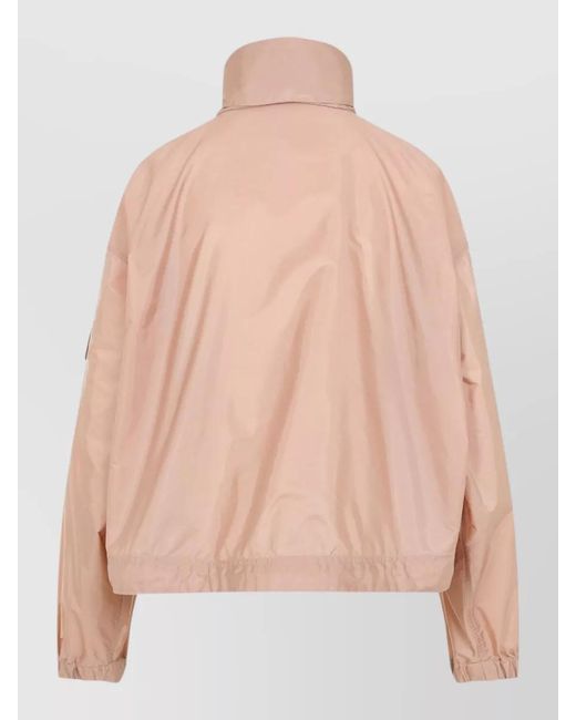 Moncler Pink Marmacy Jacket High Collar Drawstring Cuffs