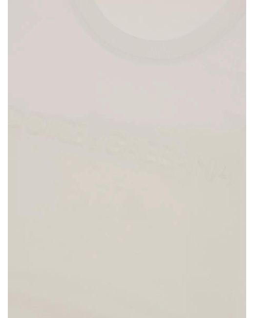 Dolce & Gabbana White Cotton Crew Neck Short Sleeve T Shirt for men