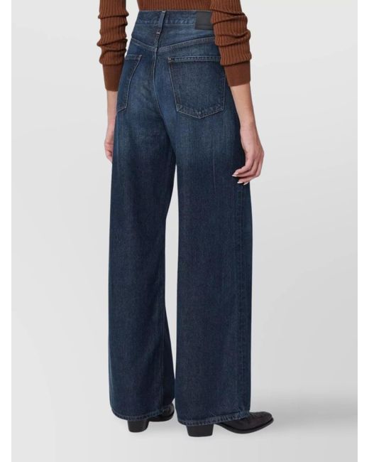 Citizens of Humanity Blue Denim Wide-Leg Jeans