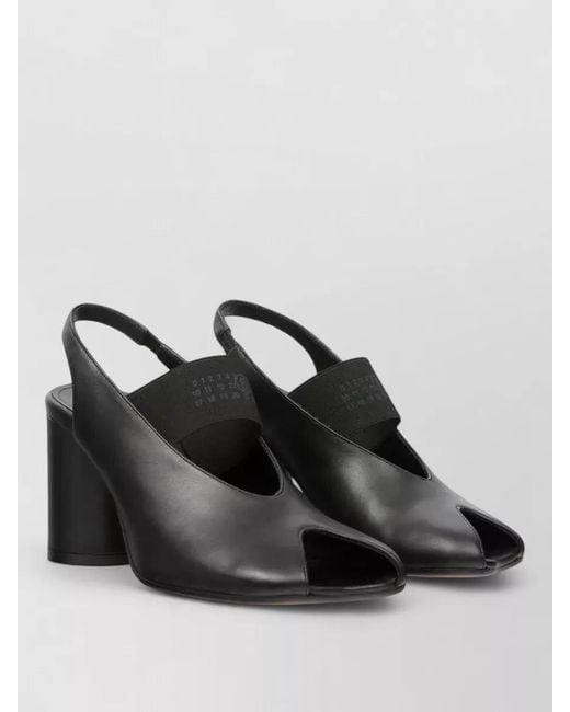 MM6 by Maison Margiela Black Slingback Sandals Open Toe Block Heel