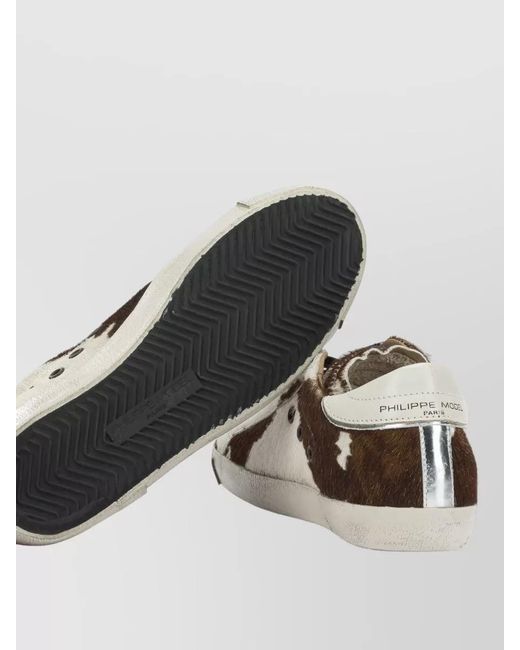 Philippe Model Brown Lace Up Low Top Sneakers Rubber Sole
