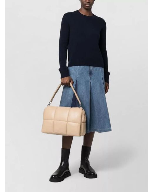 Lisa Yang Blue Cashmere Fine Knit Crewneck Sweater