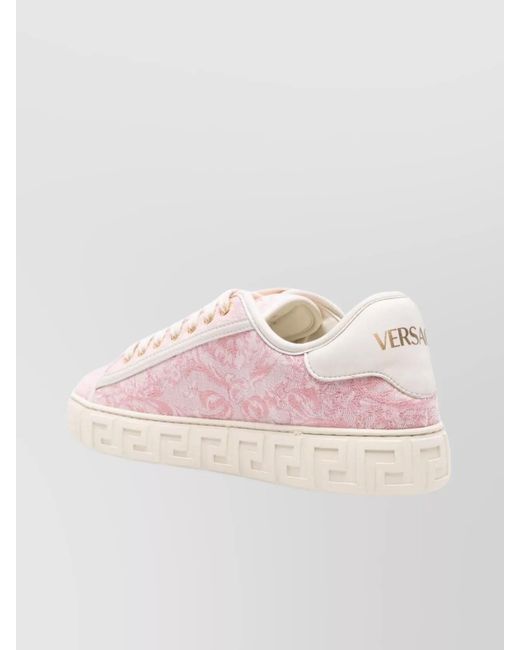 Versace Pink Jacquard Patterned Low Top Sneakers