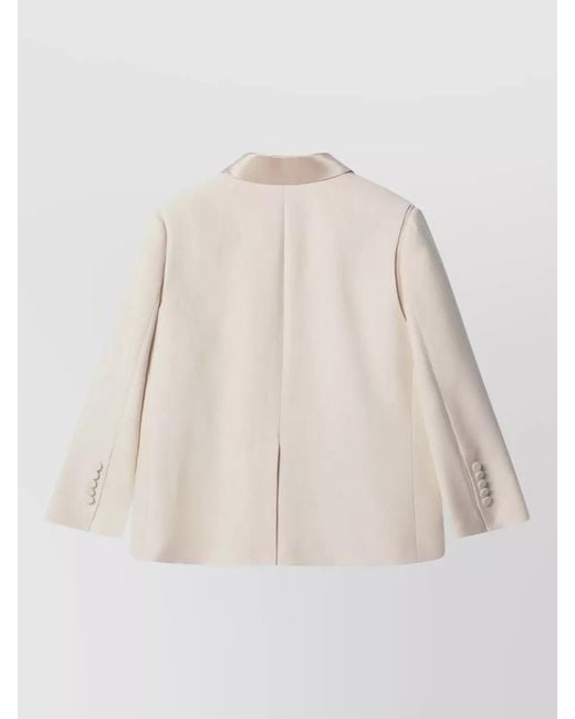 Fendi Natural Tailored Jacket Back Vent Notched Lapels