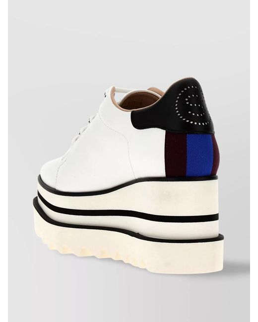 Stella McCartney White Platform Wedge Low-Top Sneakers