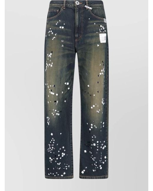 Maison Mihara Yasuhiro Blue Straight-Leg Denim Trousers for men
