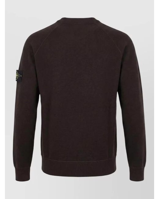 Stone Island Black 5100020 Crew Neck Ribbed Knit Sweater for men