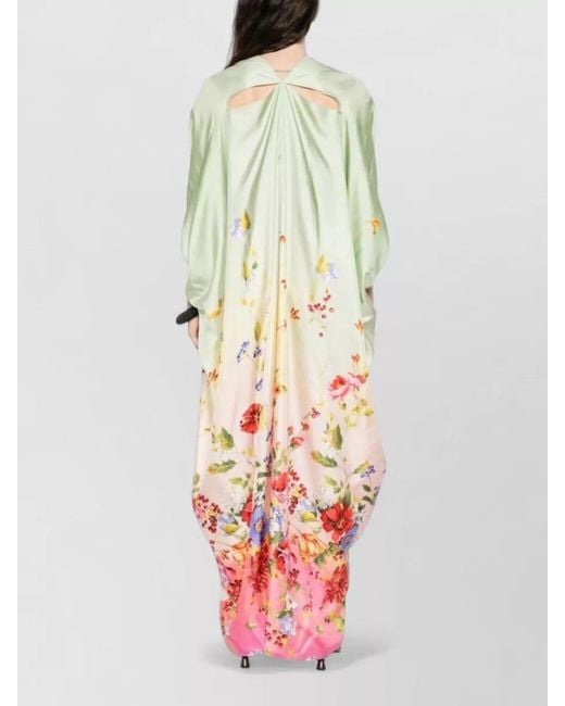 Roberto Cavalli White Silk Knee-Length Maxi Dress