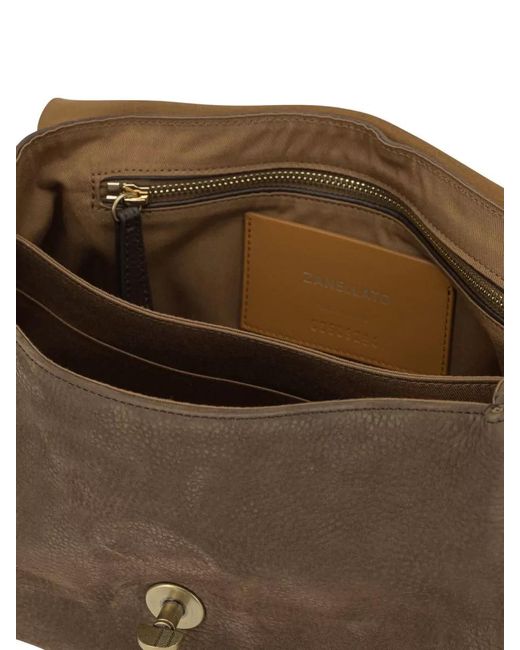 Zanellato Brown Postina Small Shoulder Bag Top Handle