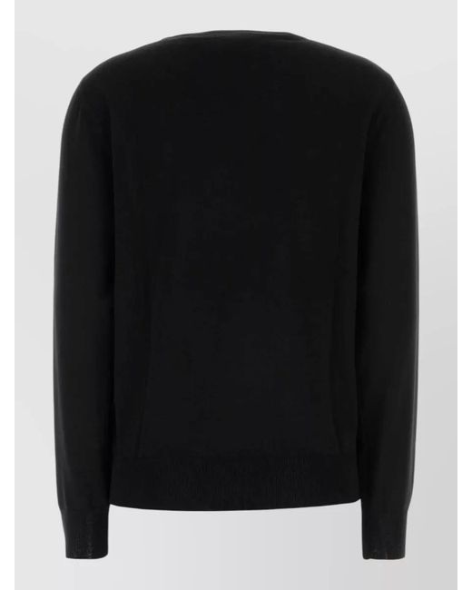 Valentino Garavani Black Wool Crew Neck Sweater Long Sleeves