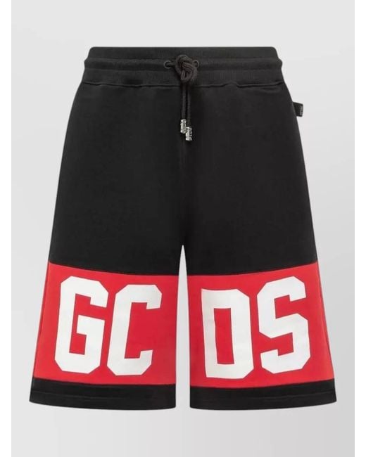 Gcds Black Logo Shorts for men
