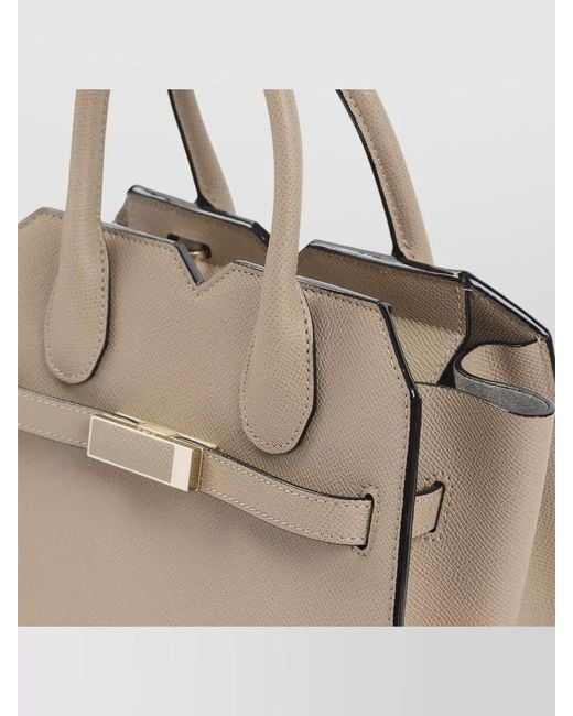 Valextra Natural Mini Calf Leather Tote Bag