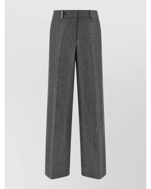 Peserico Gray Punto Luce Trousers Wide Leg Design