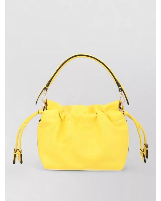 Fendi Yellow Mamma Baguette Small Leather Shoulder Bag