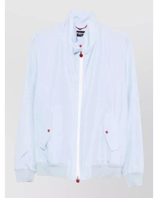 Kiton White Ribbed-Trim Lightweight Jacket for men