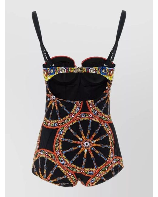 Dolce & Gabbana Multicolor Printed One-Piece Swimsuit