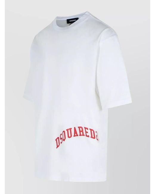 DSquared² White Loose Fit Cotton T-Shirt for men