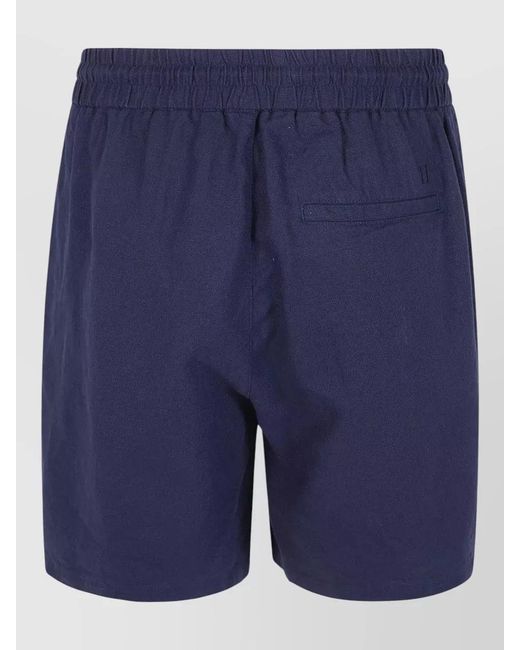 Les Deux Blue Otto Linen Beach Shorts Side Pockets for men